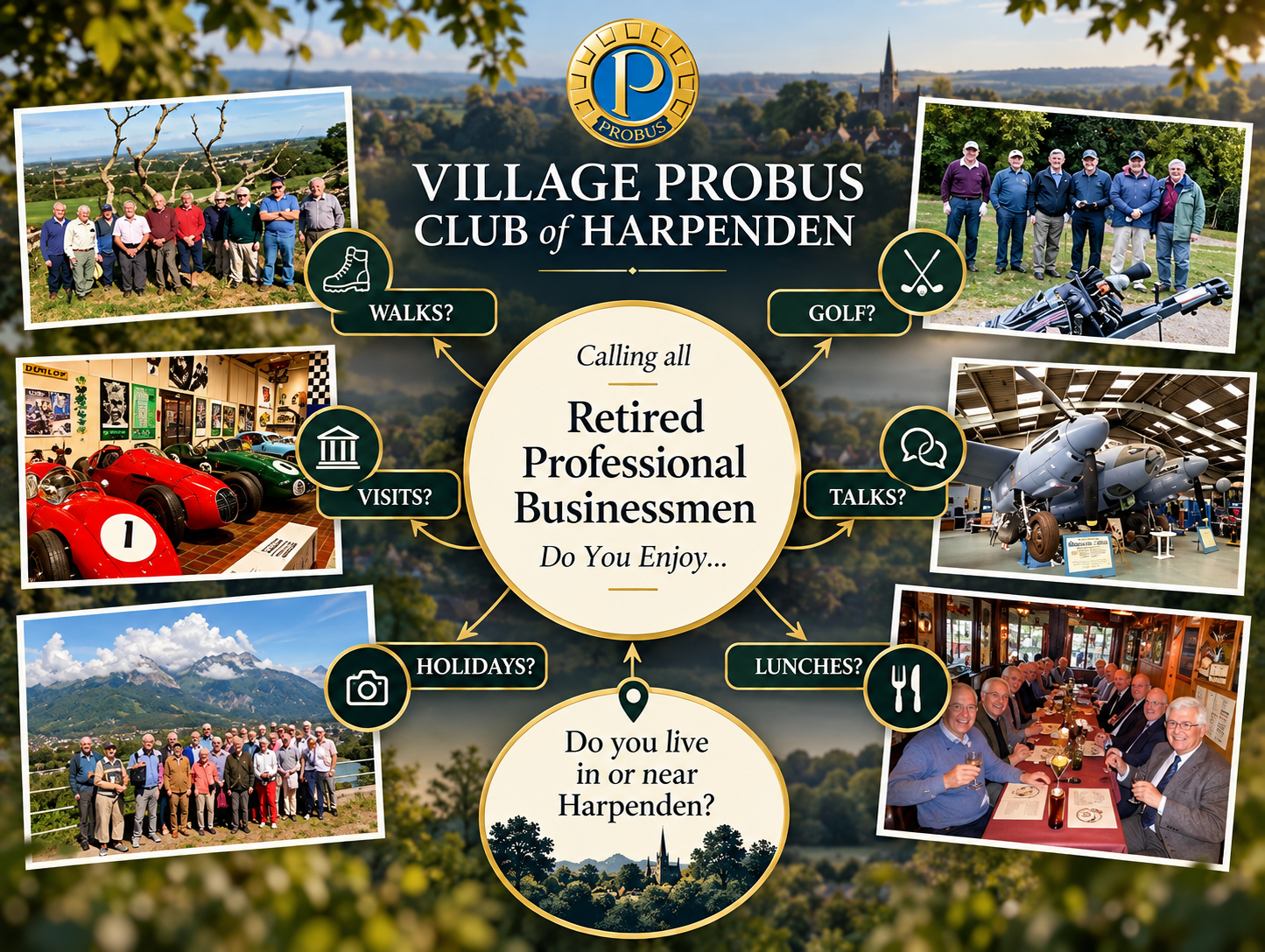 Village Probus Club purpose and activities overview flyer
